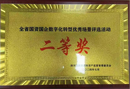 壹号娱乐股份公司信息化项目荣获四川省国资国企数字化转型优秀场景应用二等奖