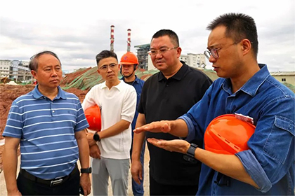 壹号娱乐股份公司党委书记廖廷君一行到10万吨/年绿色精细化学品项目建设现场调研指导工作